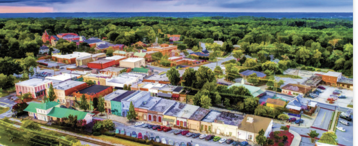 Image of the town skyline of Conyers, GA
